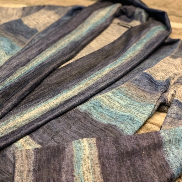 David Cline Aqua and Navy Shaw Collar Cardigan. Soft and roomy. Size S - Picture 6 of 8